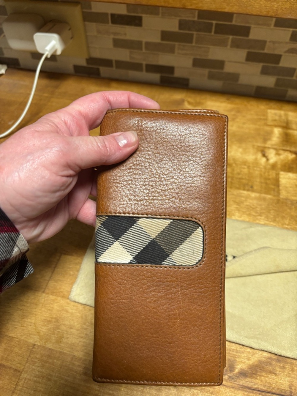 Burberry Tan Brown Leather Continental Wallet   DustBag included - Picture 12 of 15